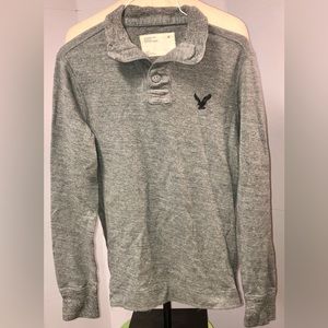 Vintage AMERICAN EAGLE 3 Logo Button Collared L S Sweater Shirt Men’s Size: S